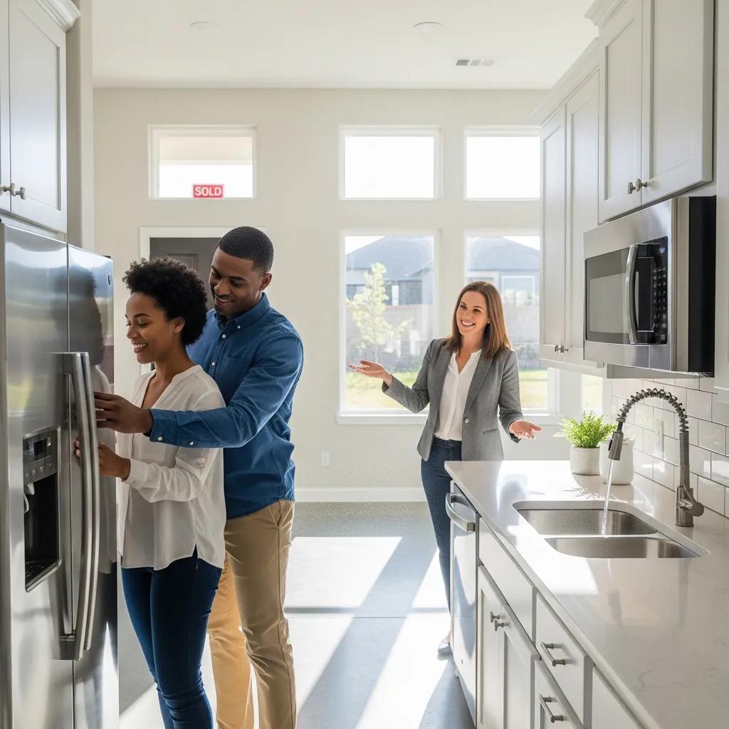 Couple conducting a final walk-through of their new construction home