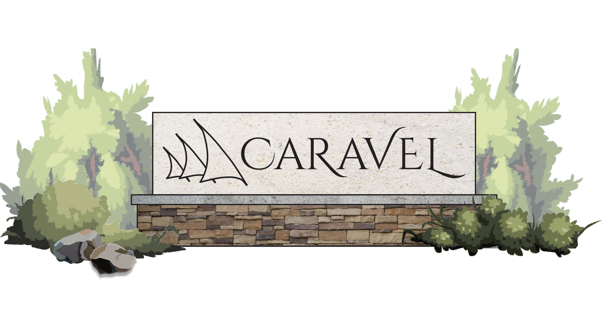 Caravel community entrance, Liberty Township, by John Henry Homes
