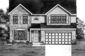 The Augusta II by John Henry Homes, 2 Story Home Design, Elevation E