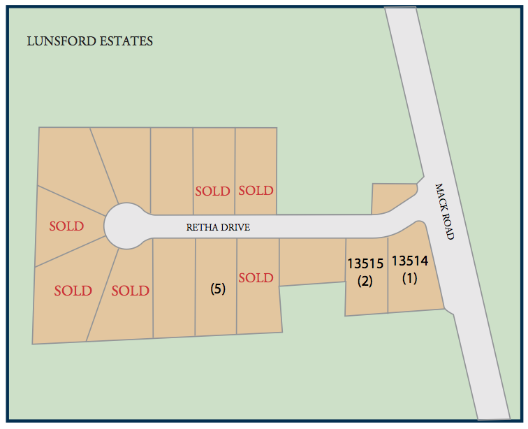 Communtiy map of Lunsford Estates